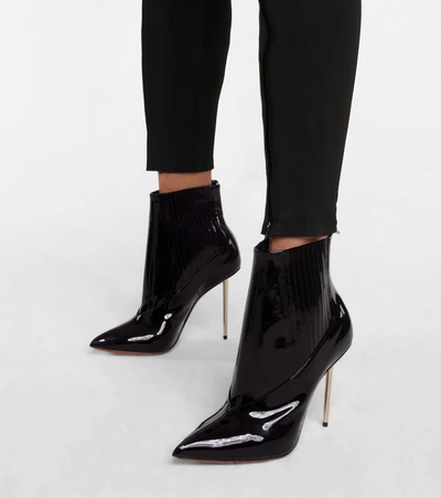 Shop Christian Louboutin Epic 100 Patent Leather Ankle Boots In Black