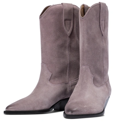 Shop Isabel Marant Duerto Suede Cowboy Boots In Purple