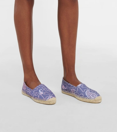 Shop Isabel Marant Canae Floral Canvas Espadrilles In Blue