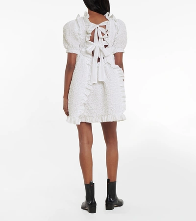 Shop Cecilie Bahnsen Lotta Cotton-blend Cloqué Minidress In White