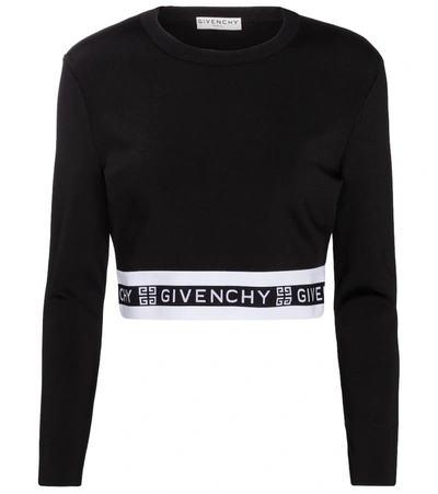 Shop Givenchy 4g Stretch-knit Crop Top In Black