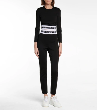 Shop Givenchy 4g Stretch-knit Crop Top In Black