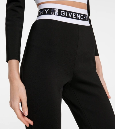 Shop Givenchy 4g High-rise Stretch-knit Leggings In Black