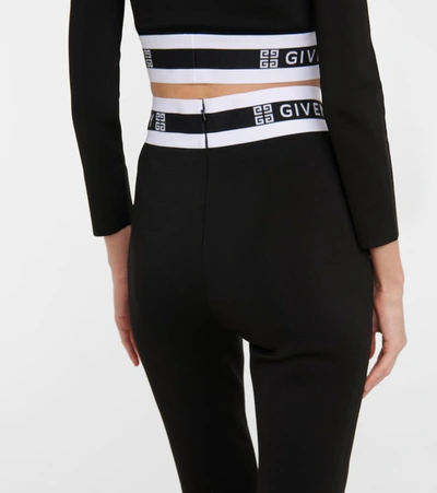 Shop Givenchy 4g High-rise Stretch-knit Leggings In Black