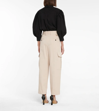 Shop Givenchy Cotton Cargo Pants In Beige