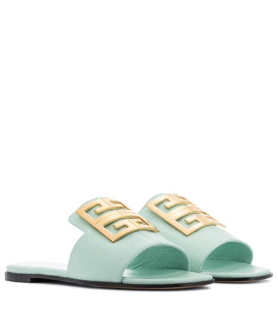 Shop Givenchy 4g Leather Sandals In Green