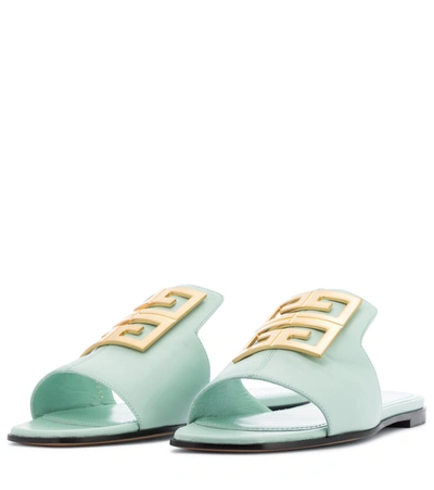 Shop Givenchy 4g Leather Sandals In Green