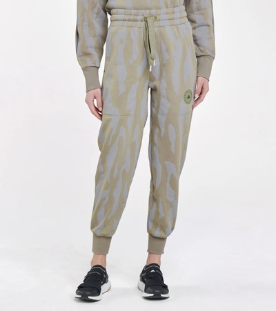 Shop Adidas By Stella Mccartney Printed Cotton-blend Sweatpants In Grey