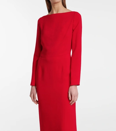 Shop Valentino Cady Midi Dress In Red
