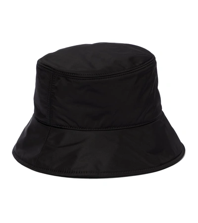 Shop Moncler Logo Gabardine Bucket Hat In Black