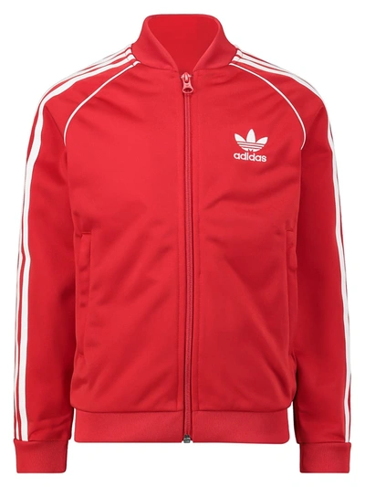 Shop Adidas Originals Kids Sweat Jacket For Unisex In Red