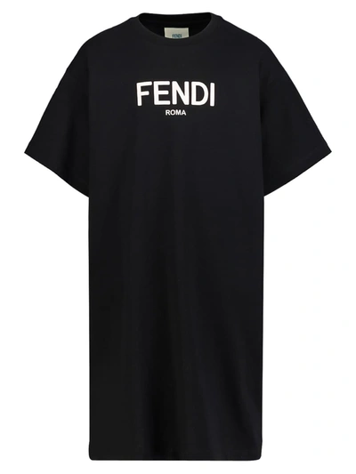 Shop Fendi Kids Dress For Girls In Black