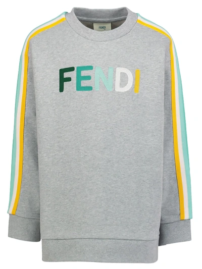 Shop Fendi Kids Sweatshirt For Unisex In Grey