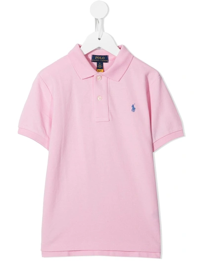 Shop Ralph Lauren Embroidered Logo Polo Shirt In Pink