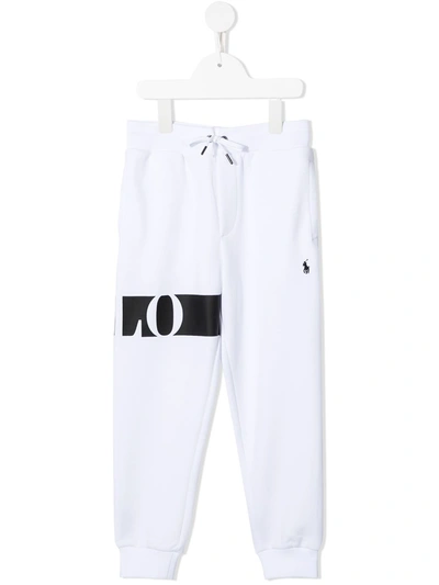 Shop Ralph Lauren Logo Print Track Pants In White