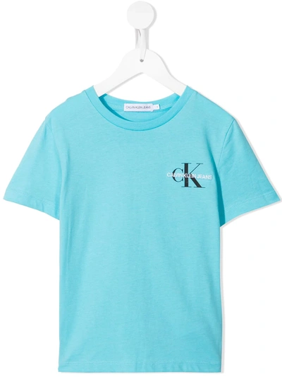 Shop Calvin Klein Logo Print T-shirt In Blue