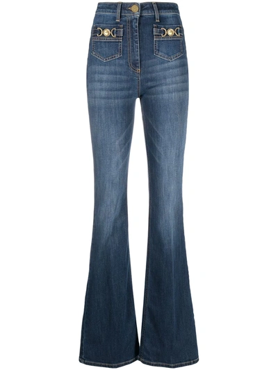 Shop Elisabetta Franchi High-rise Flared Jeans In Blue