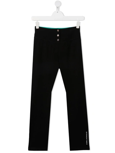 Shop Givenchy Teen Striped Waistband Track Pants In Black