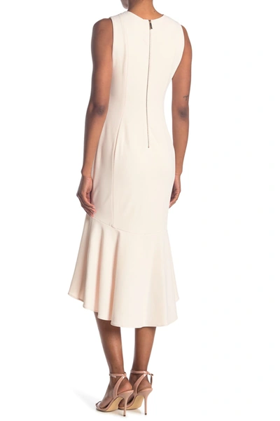 Shop Calvin Klein High/low Ruffle Hem Midi Dress In Blossom