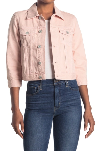 Shop Trave Zoey Cropped Denim Jacket In French Kis