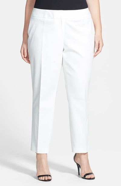Shop Vince Camuto Slim Leg Ankle Pants In New Ivory