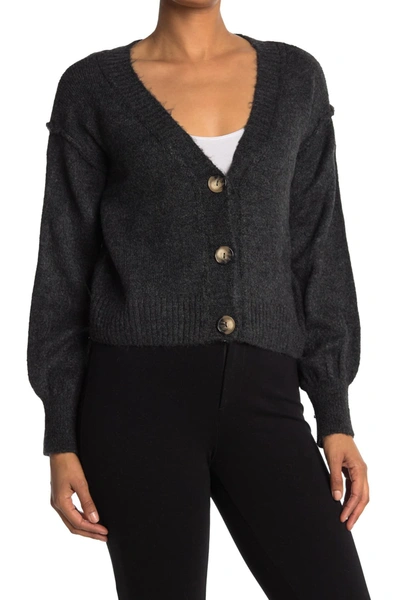 Shop Topshop Courtney Button Front Cardigan In Charcoal