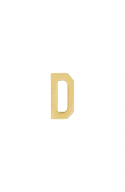 Shop Stone And Strand Initial Single Stud Earring In Yellow Gold/ D