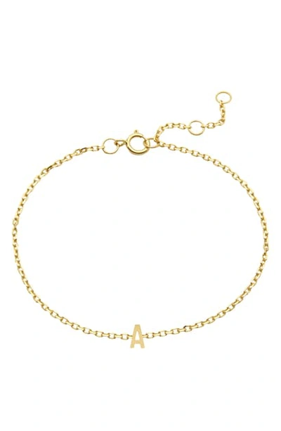Shop Stone And Strand Initial 10k Gold Bracelet In Yellow Gold/ A
