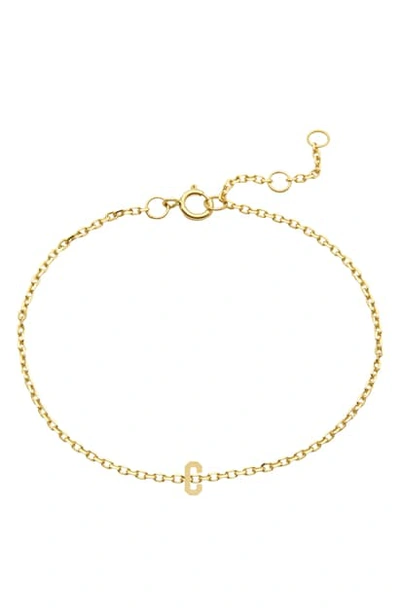 Shop Stone And Strand Initial 10k Gold Bracelet In Yellow Gold/ C