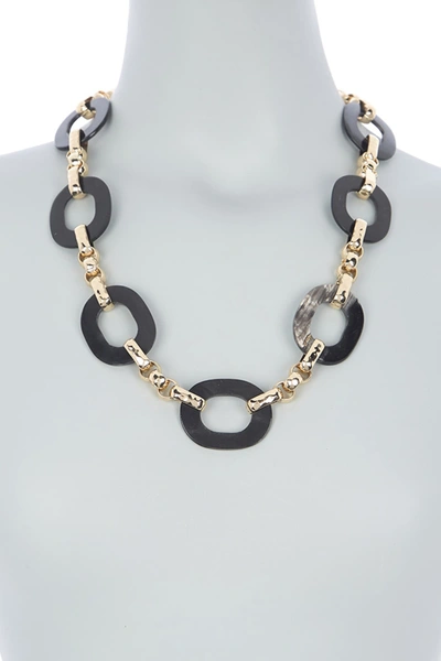 Shop Akola Sui Ankole Horn & Chain Toggle Necklace In Black