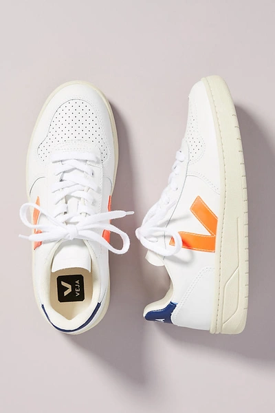 Shop Veja V-10 Sneakers In Orange