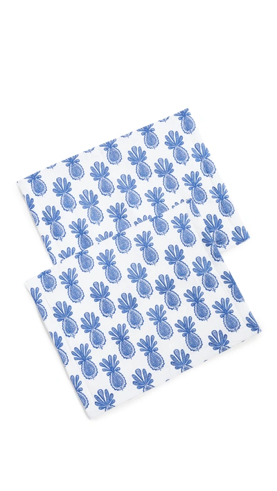 Shop La Doublej Set Of 2 Table Mats Pineapple Blu One Size