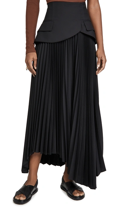 Shop A.w.a.k.e. Pleated Basque Skirt In Black
