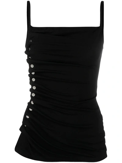 Shop Rabanne Side Stud Detailing Tank Top In Black