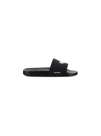 Shop Dsquared2 Slide Sandals In Black