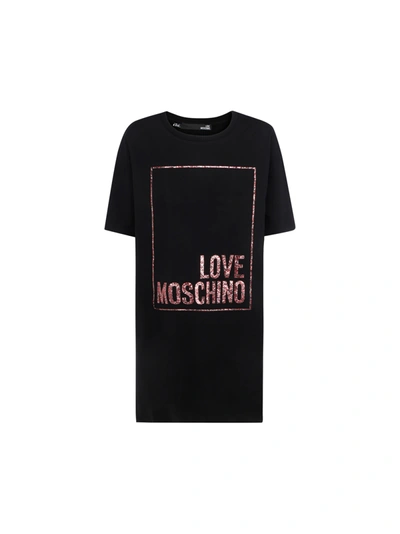 Shop Love Moschino Dress In Black