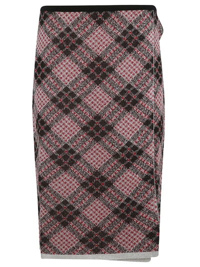 Shop Miu Miu Diamond Patterned Skirt In Ruby