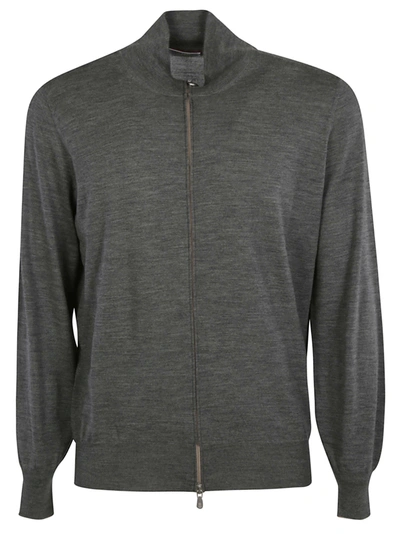 Shop Brunello Cucinelli Plain Ribbed Jacket In Grey