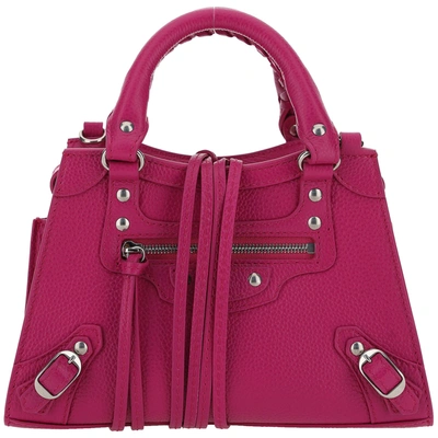 Shop Balenciaga Neo Classic Mini Handbags In Fucsia