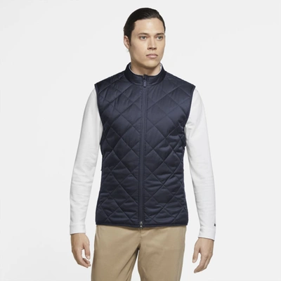 Shop Nike Men's Reversible Synthetic-fill Golf Vest In Obsidian,sky Grey,sky Grey