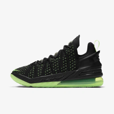 Shop Nike Lebron 18 "/electric Green" Basketball Shoes In Black,black,electric Green