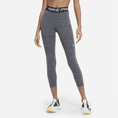 Shop Nike Women's  Pro 365 Mid-rise Cropped Mesh Panel Leggings In Black