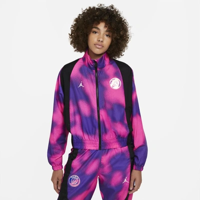 Jordan X Paris Saint-germain Jacket With Logo Patch In Pink/purple |  ModeSens