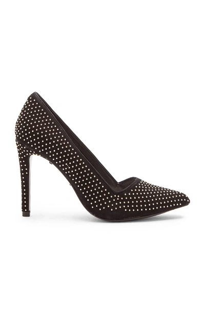Alice And Olivia Dina Studded Suede Point Toe Pumps In Black