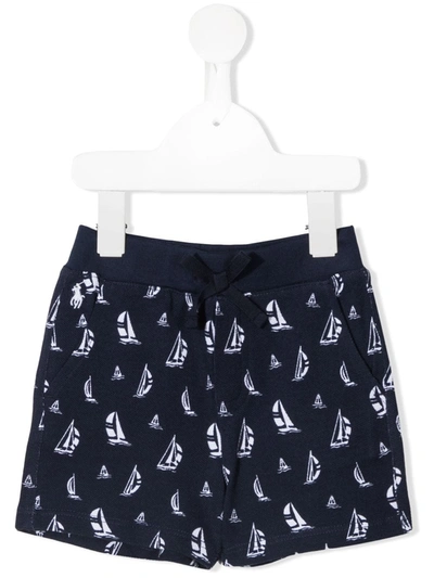 Shop Ralph Lauren Printed Track Shorts In 蓝色
