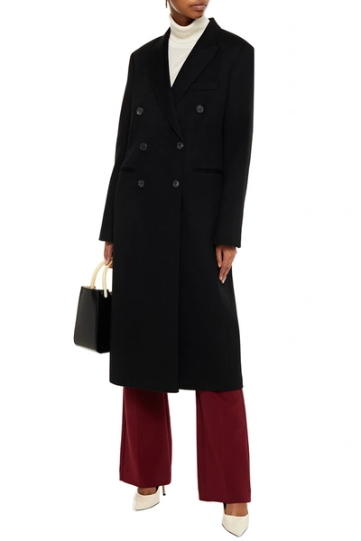 Shop Victoria Beckham Double-breasted Cashmere-felt Trench Coat In Black