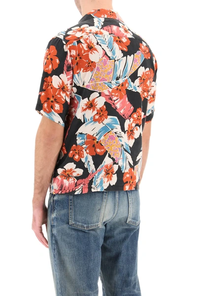 Shop Saint Laurent Hawaii Shirt In Black/red/white