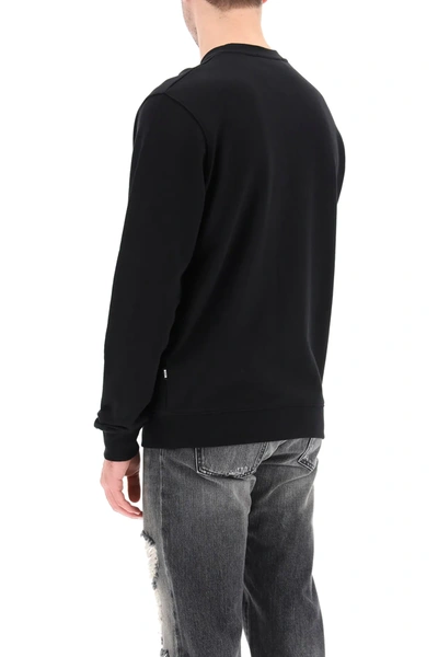 Shop Msgm Brushed Logo Sweatshirt In Black