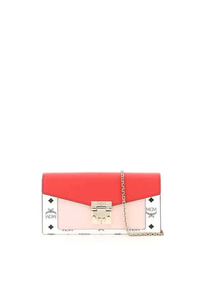 Shop Mcm Patricia Visetos Wallet Mini Bag In White,red,pink