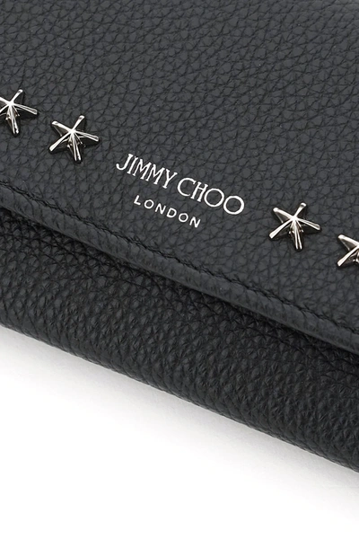 Shop Jimmy Choo Nino Continental Wallet Star Studs In Black